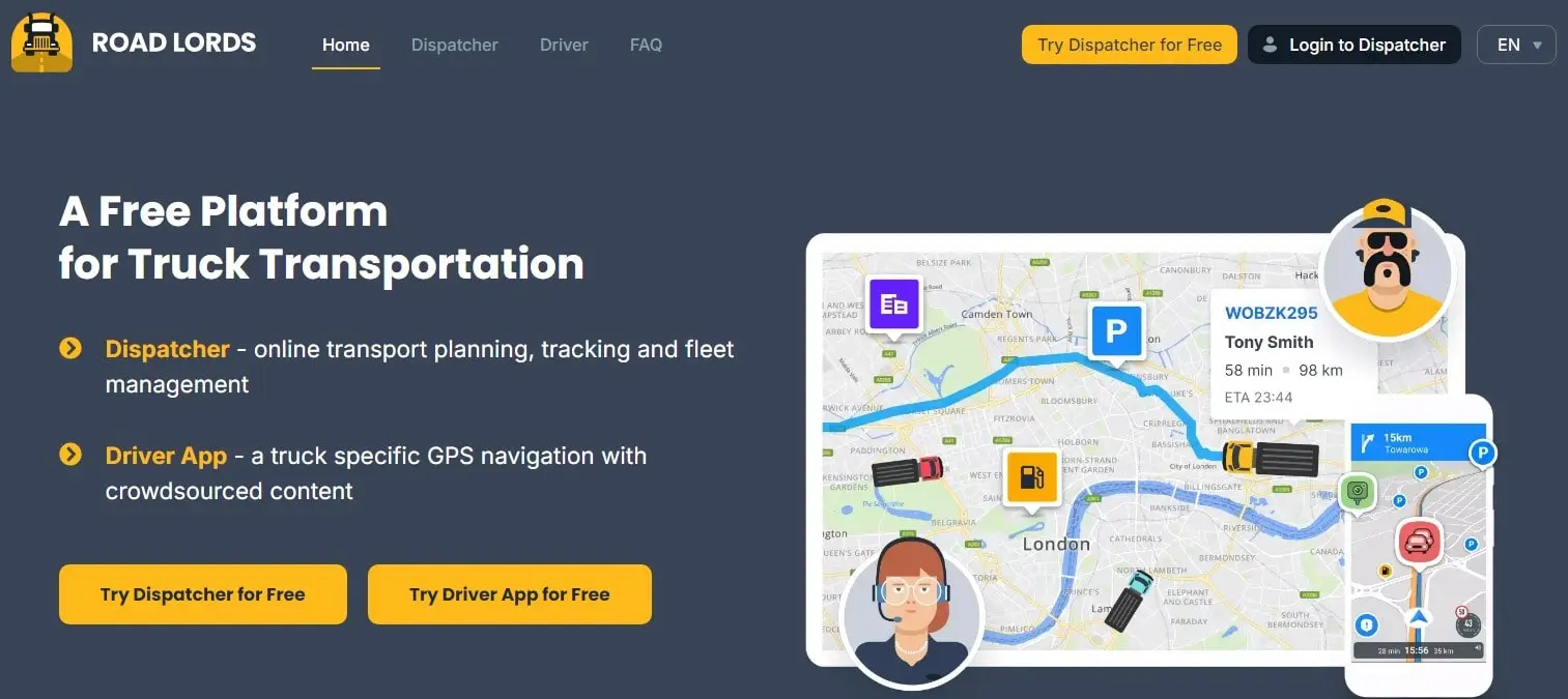 ROAD LORDS: Solution for Both Drivers and Dispatchers