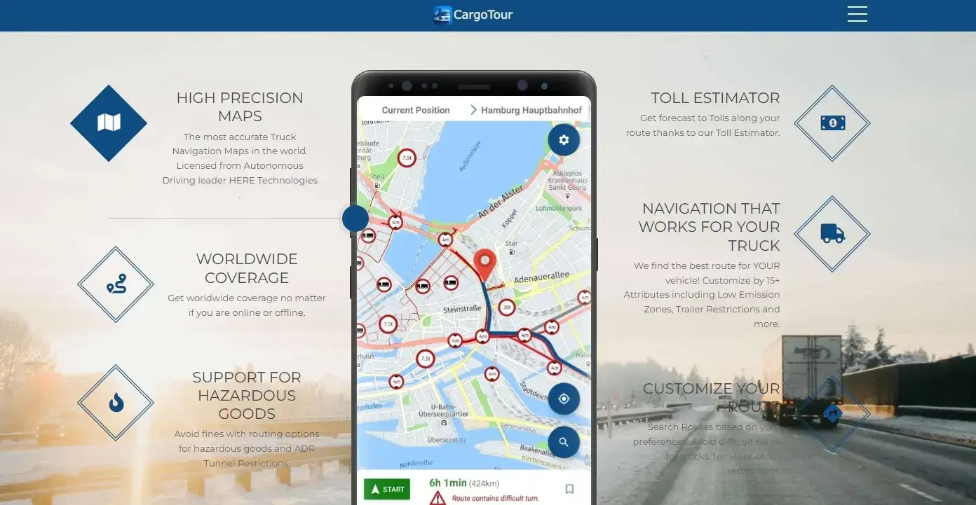 CargoTour: Dependable GPS Navigation for Truck Drivers